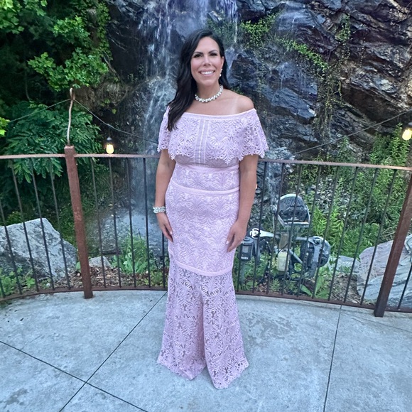 Tadashi Shoji Dresses & Skirts - Tadashi Shoji Dusty Pink Lace Maxi Dress